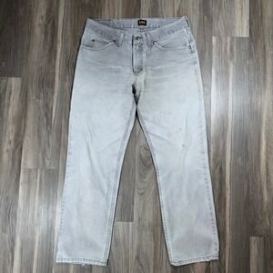 Lee Regular Fit Mens Gray Denim Jeans Straight Leg 34x29 JIM-M414-004